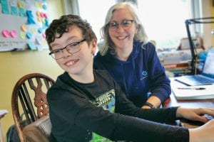 Lee Midlane from IT Central, pictured with her son, has launched an online tech club.